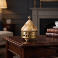 Brass Storage Jar Gilded Jar Hand-Applied Container with Lid for Dresser