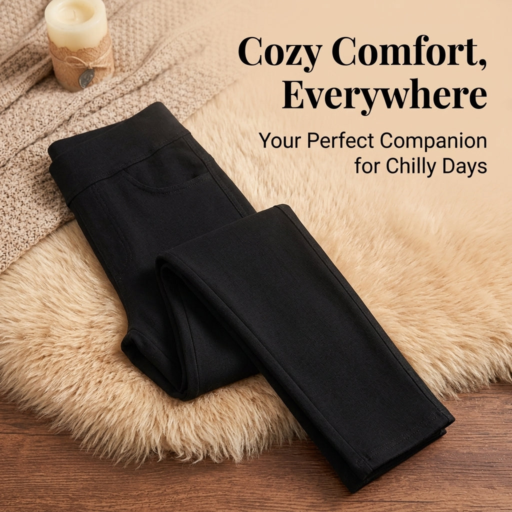 Leggings for Women UK with Extra Thick Fleece Lining for Winter Warmth, High Waist Tights with Pockets, Plus Size Gym Trousers