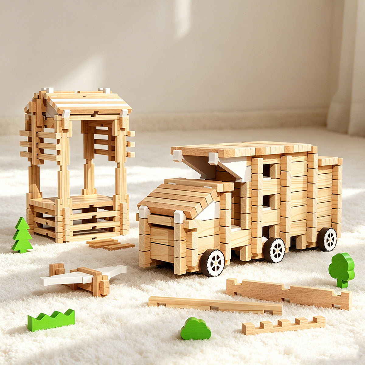 Luban Mortise and Tenon Building Blocks Wooden DIY Educational Toy for Kids