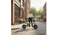 Adjustable Seat 14-Inch Foldable Electric Bicycle 40km Assisted Range Folding Electric Bike 3 Riding Modes Compact Electric Cycle Double Disc Brakes for Commuters, Adults, Women, Commuting, Leisure