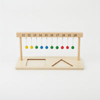 2 Pieces Classic Wooden Math Bead Rack Hands-on Bead Rack with Shape Inserts Tactile Counting Abacus Sturdy for Preschoolers