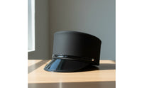Costume Cap with Glossy Brim Tall Peaked Cap Realistic Railway Uniform Accessory for Cosplay