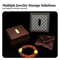 Elegant Design Chinese Design Bracelet Box Soft Lining Double Door Jewelry Case Decorative for Women, Brides, Dresser, Anniversary, Birthday