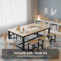 Kids Craft Table Multiple Colors Kindergarten Craft Table Versatile Modular Classroom Desk for Preschoolers, Parents, Tutoring Center, Daycare, Home