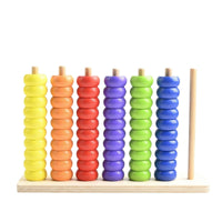 Rainbow Bead Abacus Textured Wooden Abacus Toy Hand-Eye Coordination