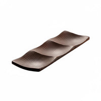 Wood Serving Bowl Multi Compartment Tray Smooth Polished Finish for Coffee Table
