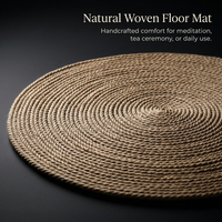 Oval Handwoven Jute Mat, Braided Jute Round Rug, Jute Floor Mat for Entryway, Bohemian Decor Enthusiast Round Rug, Breathable Surface Jute Mat