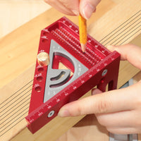 Positioning Pin Metal Combination Square Locking Knob Triangular Protractor Square Reference Holes Woodworking Triangle Ruler Cutout Center for Woodworkers