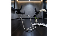 Steel Footrest Bracket Curved Barber Chair Footrest Replacement Foot Rest Chrome Finish Salon Hardware Rubber Feet