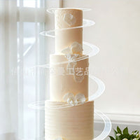 Transparent Acrylic Birthday Wedding Party Cake Garland 4-14 inch Foldable Spiral Multi-layer Cake Decoration