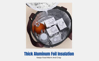 Handheld Round Lunch Bag, Large Capacity, Thick Aluminum Foil, Waterproof Barrel Tote, Stylish