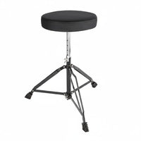 Collapsible Design Adjustable Drum Throne Non-Slip Rubber Feet Padded Round Drum Stool for Drummers, Beginners