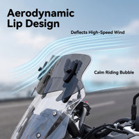 Universal Motorcycle Windshield, Adjustable, Plastic, Clear or Smoky Gray