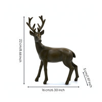 Deer Figurine Standing Deer Statue Compact Decor for Shelf, Mantel, Christmas
