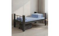 Single Bed Frame Matte Black Metal Bed Frame with Slats No Box Spring Needed Furniture for Students, Bedroom, Dorm Room, Apartment