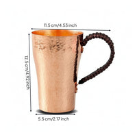 Copper Tea Cup with Side Handle Long-Lasting Hammered Copper Cup Teacup Comfortable Grip Vessel Easy to Clean for Collectors