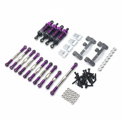 1/16 Scale RC Car Modification Kit Construction Metal Shock Absorber and Link Rod Set Easy Installation for Rough Terrain