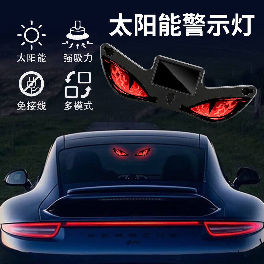 Solar-Powered Car Demon Eye LED Expression Light with Suction Cup Mount