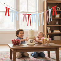 Bow Garland with Lace Ready to Hang Ribbon Bow Garland Vintage Ribbon Banner for Party Planners, Diy Decorators, Infant Shower, Candy Table, Mantel