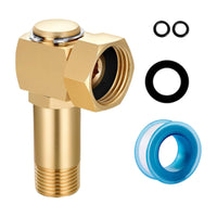 Thread Seal Tape Included 1/2 NPT to 3/4 GHT Adapter Threaded Swivel Elbow Hose Adapter Gold-Colored Finish Brass Hose Connector Hex Shape