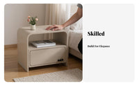 Minimalist Design Small Storage Stand with Drawer and Shelf Rounded Corners Arched Single-Drawer Stand Curved Edges Nightstand Easy to Clean for Homeowners, Apartment Dwellers, Students, Bedroom