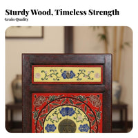 Chinese design Painted Oriental Cupboard Distressed Finish Sideboard Floral Design emphasize Cabinet Vintage visual appeal for Antique Collectors, Art Lovers, Interior Designers, Bedroom, Dining Room, Hallway, Entryway