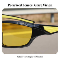 Windproof Cycling Proceed Ggles Full-Coverage Cycling Glasses Polarized Sport Sunglasses Glare-Reducing for Men, Skiing, Hiking