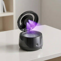 Vibrational Cleaner with Compact Vibrational Retainer Cleaner Portable Retainer Cleaning Case for Washroom Countertop, Travel
