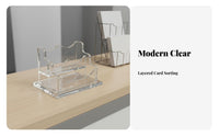 Acrylic Business Card Holder Tiered Design Transparent Name Card Display Freestanding for Commerce Show, Reception Desk