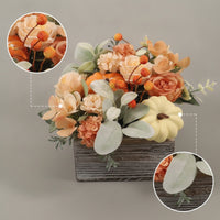 Artificial Flowers in Wooden Box Farmhouse Artificial Flower Arrangement Full