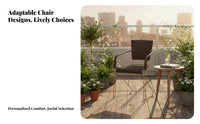 Bouncing Design Cantilever Chair Breathable Weave Woven Armchair Reinforced Frame Seating Furniture Soft & Comfortable for Office Workers, Students, Balcony, Living Room, Bedroom, Garden