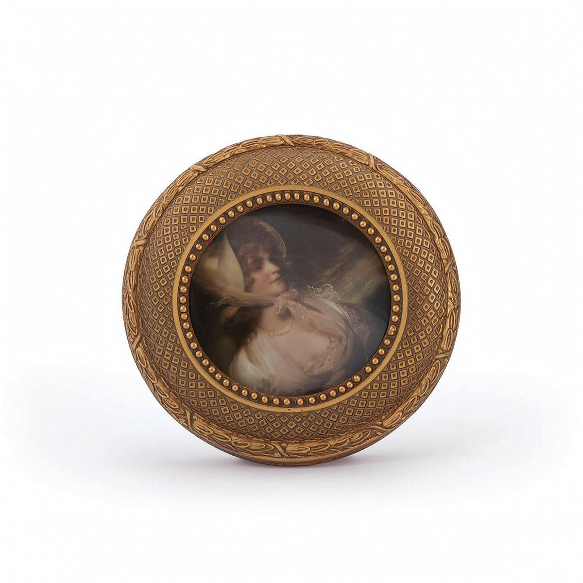 Vintage Round Photo Frame Wall-Mounted Resin Photo Frame Retro Unique for Living Room