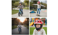 Rechargeable Full Face Bike Helmet Adjustable Full Face Two-Wheeled Vehicle Helmet Ventilated Safeguarding for Children, Young Person, Toddlers, Cycling, Skating