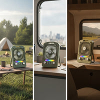 Fan with Speaker Continuous Speed Multifunctional Desk Fan Sound Reactive Speaker for , Bedside