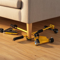 5 Pieces Furniture Moving Tool Kit Heavy-Duty Furniture Mover Plate with Triangular Wheeled Dollies with Lifting Lever for Movers, Homeowners
