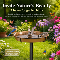 Garden Art Feeder, Outdoor Feeding Station, Weather Resistant Metal Construction, Sturdy Ground Insert for Wild Birds