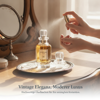 Vintage Clear Glass Perfume Atomizer Bottle with Press Spray Cap, Refillable Fragrance Container