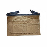 Oil-Proof Waxed Canvas Tool Apron Water Resistant Gardening Waist Bag Waterproof Short Work Apron Adjustable Strap for Gardeners, Carpenters, DIY Enthusiasts, Outdoor, Workshop, Home Improvement