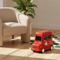 Decorative Bus Trash Bin Compact Trash Bin with Wheels Space-Saving Garbage Can with Wheels Easy to Clean for Playroom