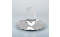 Fruit Tray with Handle Reflective Metal Fruit Dish Round for Tabletop