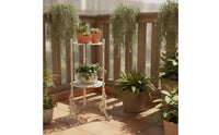Two-Tier Plant Stand Vintage-Style Metal Botanical Holder Stand Indoor Pot Holder Rack for Patio