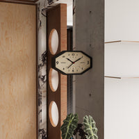 Original Minimalist Clock Wall Clock Living Room Octagonal Clock Corner Double-Sided Wall Clock Artistic Corner Clock