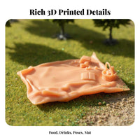 2 Pieces Miniature Outdoor Meal Figures Versatile Scene Building 1:64 Miniature Scene People HO Scale Outdoor Meal Couple Highly