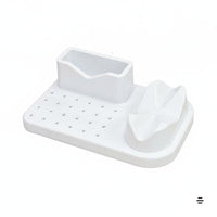 Multi-Compartment Electric Nail File and Bit Holder Space Saving Manicure Drill Station Organizer for Manicurists