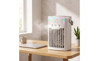 Misting Mist Fan with Distant Control Space-Saving Air Cooler with Water Tank Quiet Humidifier Fan Ultrafine for Small Rooms