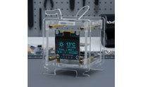 Temperature and Humidity Display WiSoC Weather Clock Kit Automatic Time Sync WiFi Digital Weather Clock OLED Screen Electronic Gadget Miniature Design for Desktop