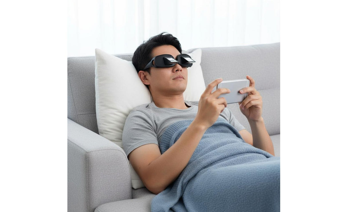 Reduces Neck Strain Lazy Reader Glasses Distortion-Clear Image 90 Degree View Glasses Horizontal Prism Spectacles for Bedridden Patients, on the Couch
