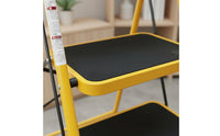Foldable Design Household Ladder with Double Handrails Anti-Slip Feet Wide Step Folding Ladder Heavy Duty Folding Step Stool with Safety Rails Multi-Purpose for Elderly, Home, Kitchen, Indoor