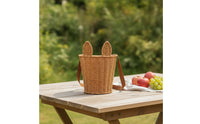 Handwoven Rattan Backpack Basket Hands-Unrestricted Basket with Shoulder Straps Lightweight Long-Lasting for Children, Picnic