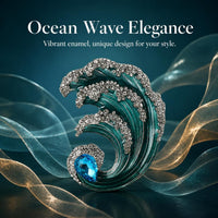 Luxury Wave Brooch Pin for Women, Vintage Style Suit Lapel Pin, Elegant Accessory